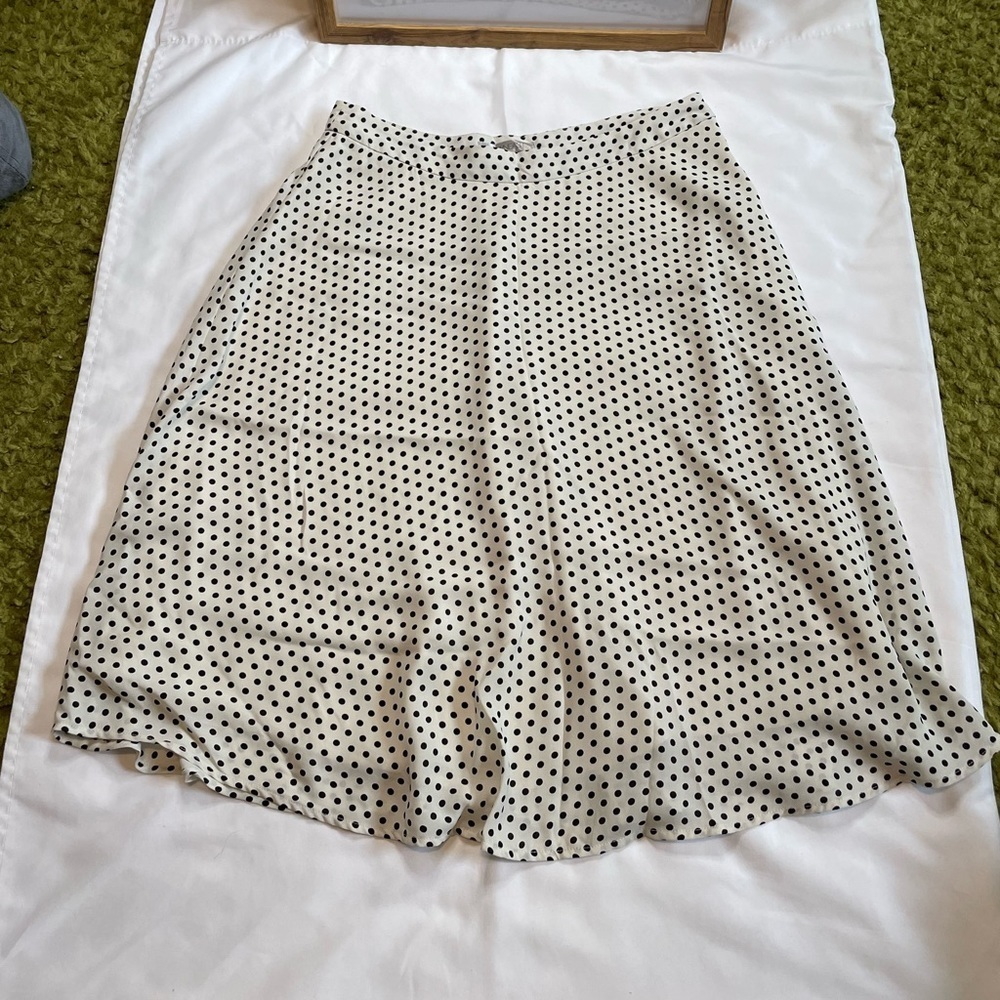 DownEast Black and White Polka Dot Skater Skirt